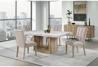 Modern Dining Table Set – D02DT Table with D8683DC Chairs for Elegant Dining Spaces